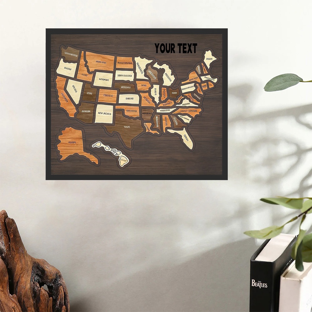 Woodworking Usa - Настенный декор в виде деревянной карты